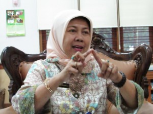 Dr Ir Dwi Iswari jelaskan pola penanganan OPT oleh petani (Foto:sembada/rori)