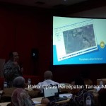Edy Purnawan bercerita bahwa kini data luas tanam di seluruh Indonesia sudah dikaitkan dengan pencitraan satelit yang bisa diakses kapan saja dan di mana saja, di rumah atau di sawah (Foto:sembada/rori)