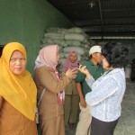 Fitria Rorita (depan) bincang dengan Rosnani,SP didampingi Kepala Seksi Pengembangan Padi, Palawija dan Jagung Dinas Pertanian Kab.Langkat Jasmarita,SP (kiri), dan Staf Seksi Pengembangan Palagung Suhartina,SSos serta Wasno (Foto:sembada/henry)
