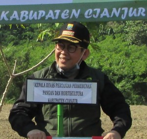 Kepala Dinas Pertanian Kab.Cianjur Mamad Nano,SP,MP berseru untuk memanfaatkan lahan perkebunan dan lahan kosong milik negara untuk padi gogo (Foto:sembada/rori)