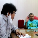 M.Aris Nugroho (kanan) kepada Media Pertanian online www.sembadapangan.com Henry Supardi bahwa Kulon Progo berhasil membangun ketahanan pangan dengan prinsip dari warga Kulon Progo untuk masyarakat Kulon Progo (Foto:sembada/rori)