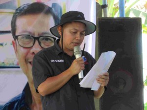 Ketua Pelaksana Panen Padi Kampung Inovasi IPB Deni Nurhadyansah,SP sebut kini ada 300 sarjana lulusan IPB Bogor pulang kampung di Subang (Foto:sembada/rori)